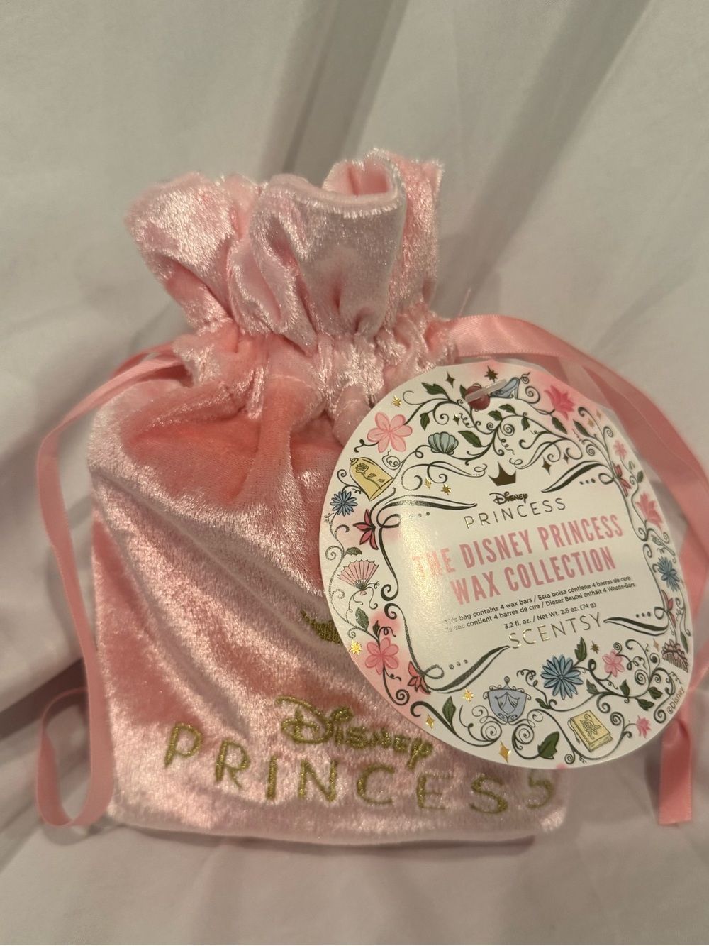Scentsy Disney Princess Wax Collection 4 Bars Mulan Belle Cinderella Ariel + Bag